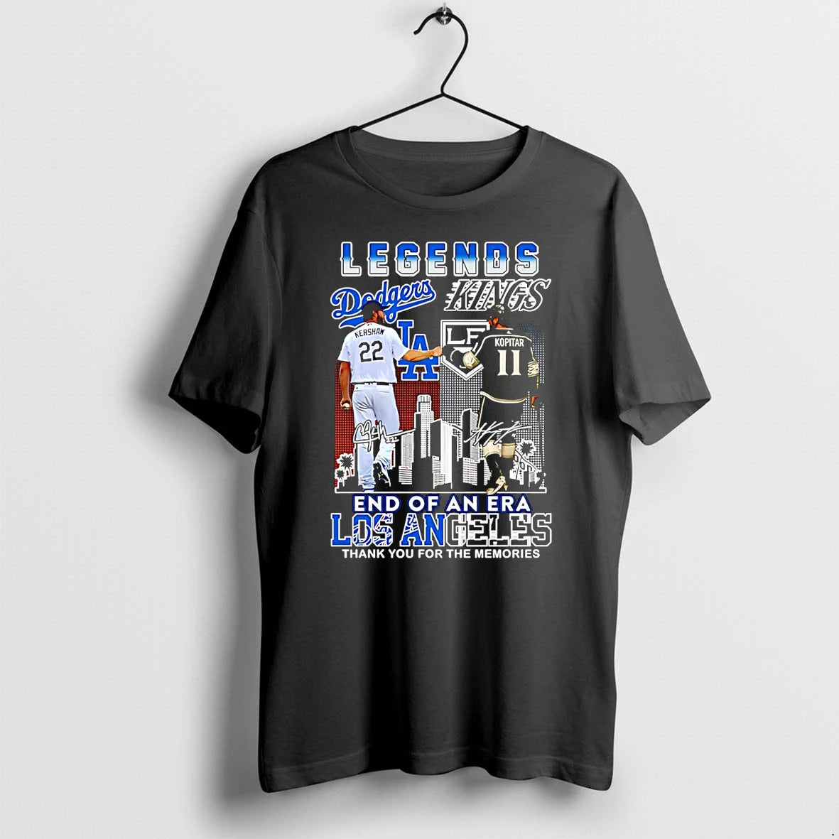 Legends Dodgers Clayton Kershaw Vs Kings Anze Kopitar End Of An Era Los Angeles Tshirts