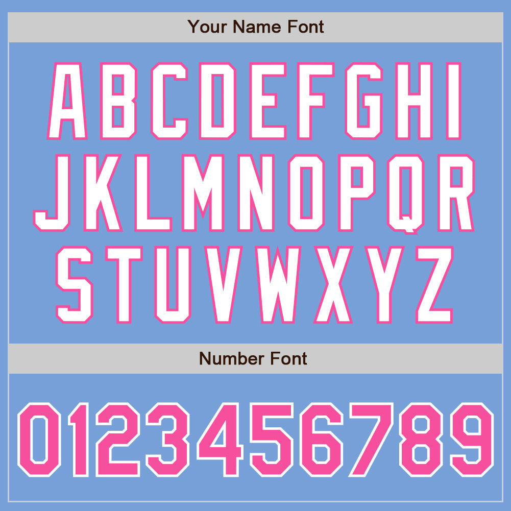 Custom Light Blue Pink-White Authentic Baseball Jersey