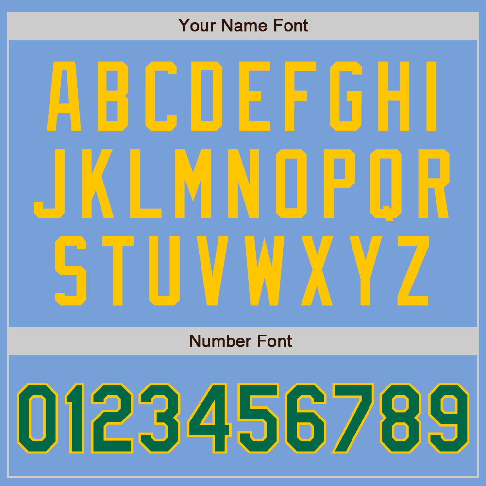 Custom Light Blue Kelly Green-Yellow Authentic Baseball Jersey