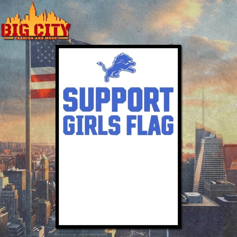 Lions Support Girls Flag shirt