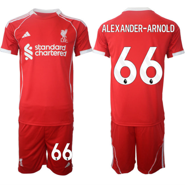 Liverpool #66 Trent Alexander-Arnold 2025 Red Home Soccer Jersey Suit