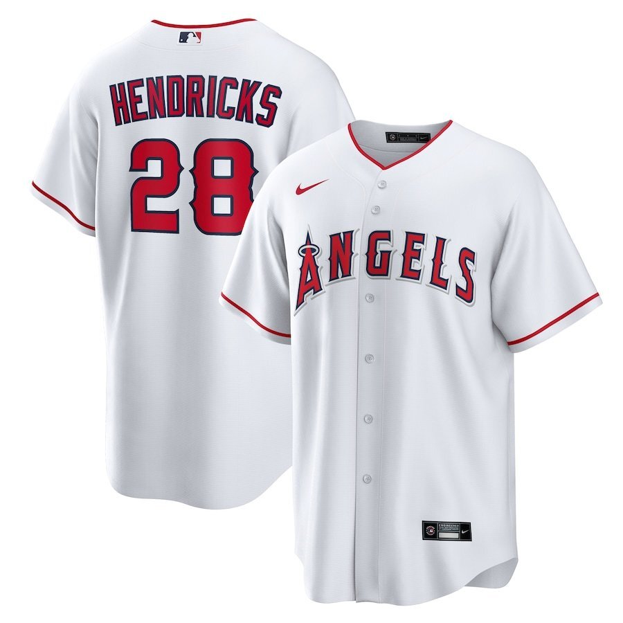Los Angeles Angels #28 Kyle Hendricks Home Replica Jersey - White Style 2