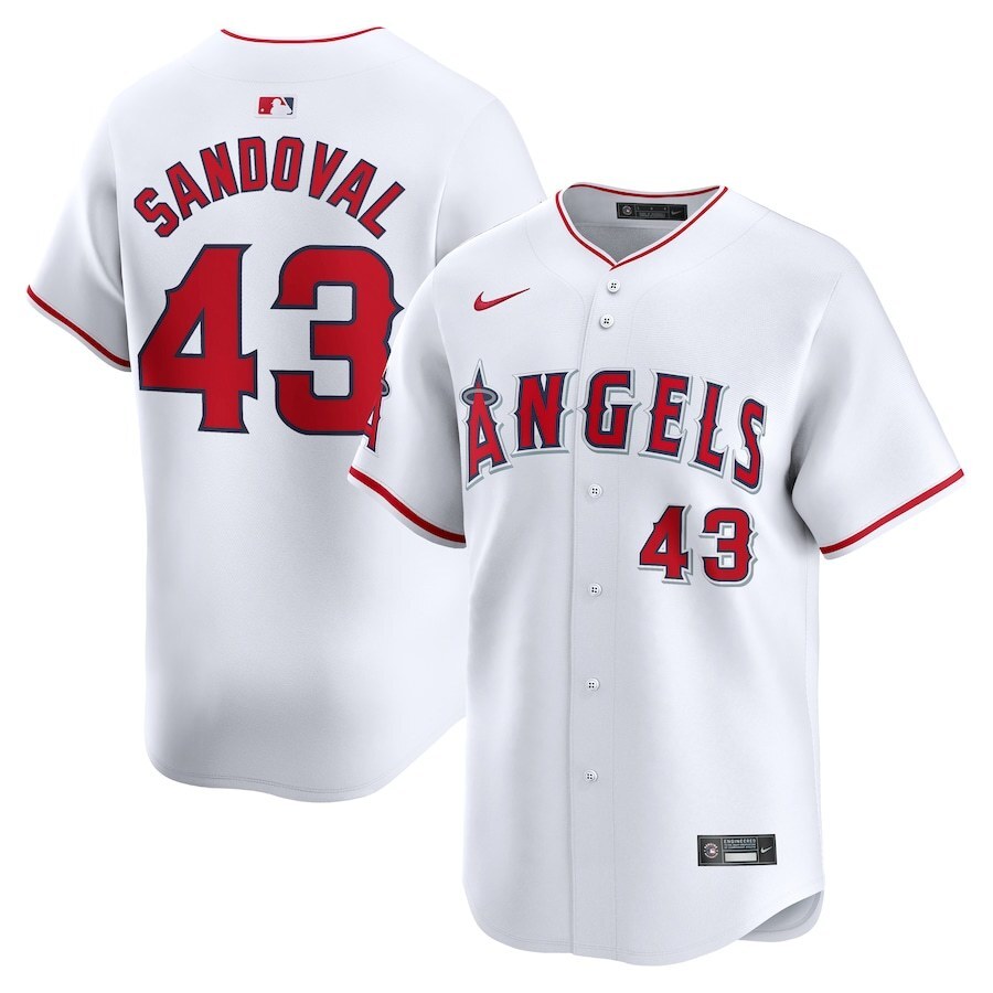 Los Angeles Angels #43 Patrick Sandoval Home Limited Player Jersey - White Style 2