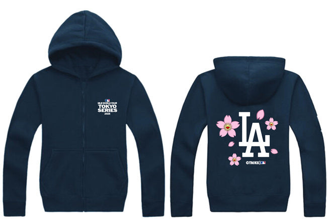 Los Angeles Dodgers Navy 2025 Tokyo Series Full-Zip Hoodie