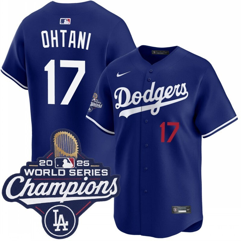 Los Angeles Dodgers #17 Shohei Ohtani alternate royal limited 2025 world series champions jersey