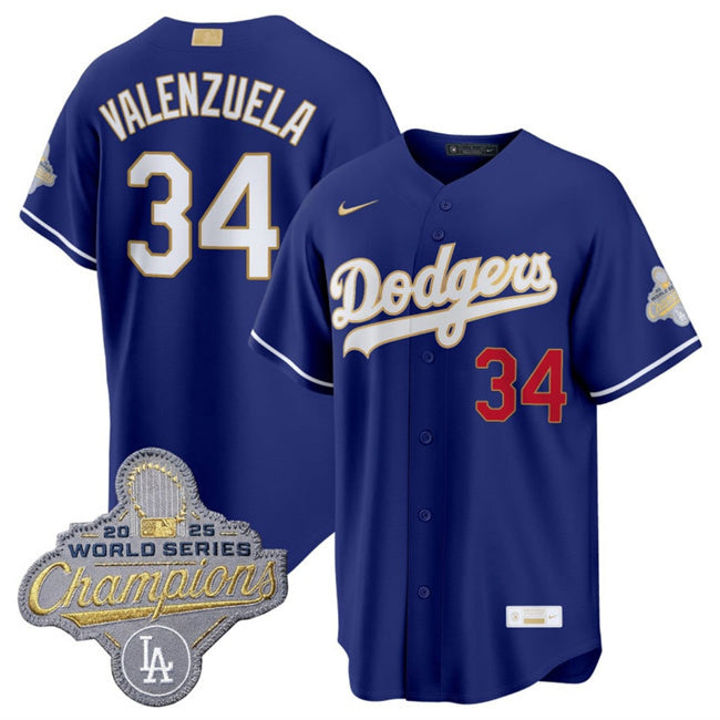 Los Angeles Dodgers #34 Fernando Valenzuela Royal 2026 Alternate Gold Collection