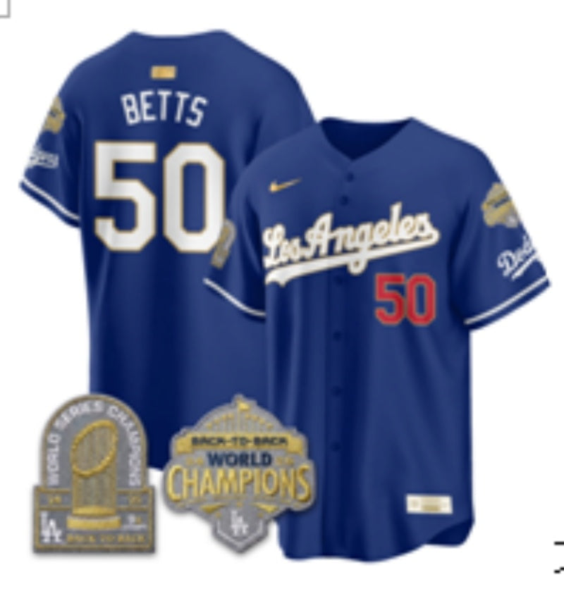 Los Angeles Dodgers #50 Mookie Betts Dodgers English Special V2 Style 2