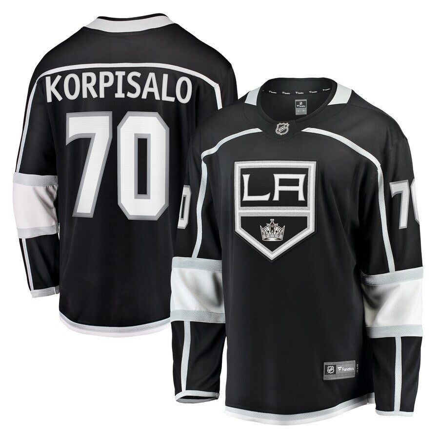 Los Angeles Kings #70 Joonas Korpisalo Branded Home Breakaway Jersey - Black
