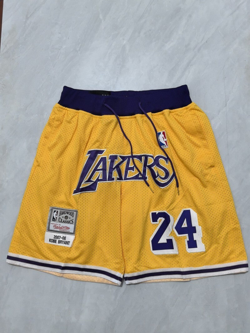 Los Angeles Lakers Lakers Retro Yellow Shorts Style 4