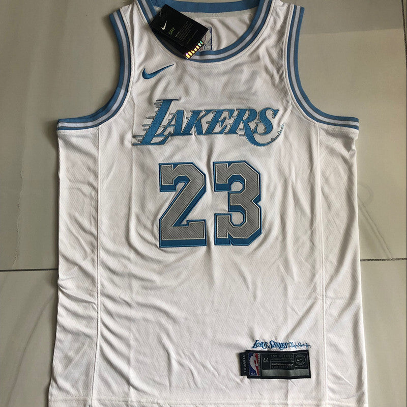 Los Angeles Lakers #23 James 2021 city jersey white Style 1
