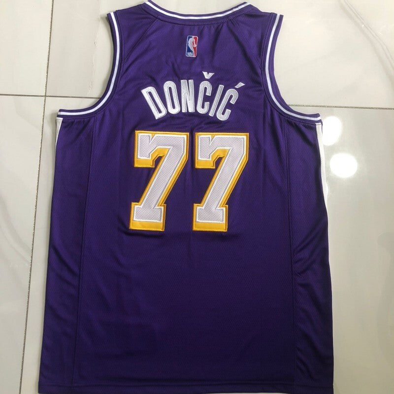 Los Angeles Lakers #77 Luka Doncic 26 Lakers 77 # Purple Flyers XS-XXL Style 1