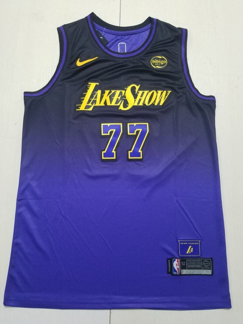 Los Angeles Lakers #77 Luka Doncic Lakers 77 New Purple City s-xxl Style 2
