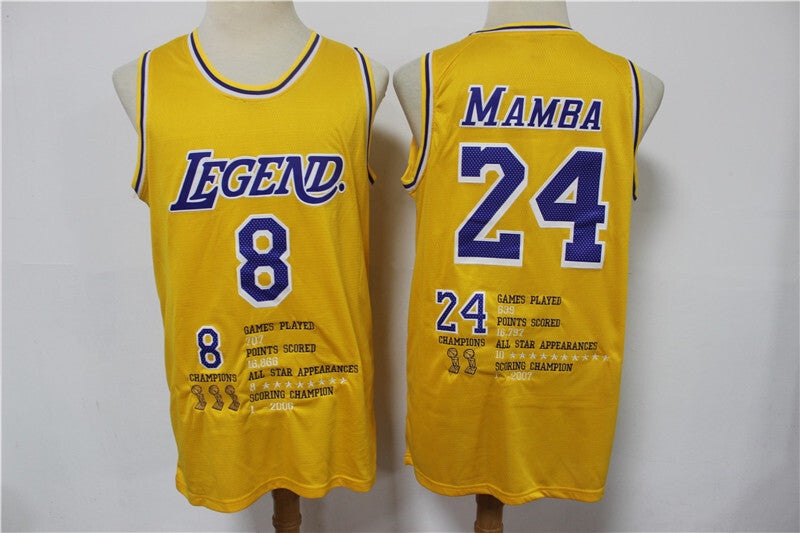 Los Angeles Lakers #8 24 Kobe Bryant Lakers 8+24 # Yellow Edition Jersey