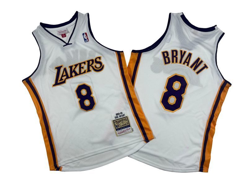 Los Angeles Lakers #8 Kobe Bryant Lakers 8 # White 03-04 Season Mitchell Retro Jersey -- Kobe Style 2