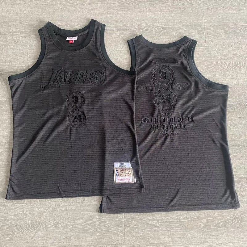 Los Angeles Lakers gift of mabma Lakers 8&24 Kobe Black Embroidered Jersey Style 1