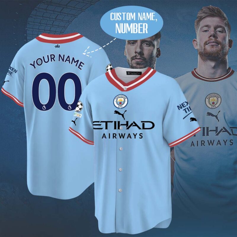 Manchester City Personalized Baseball Jersey