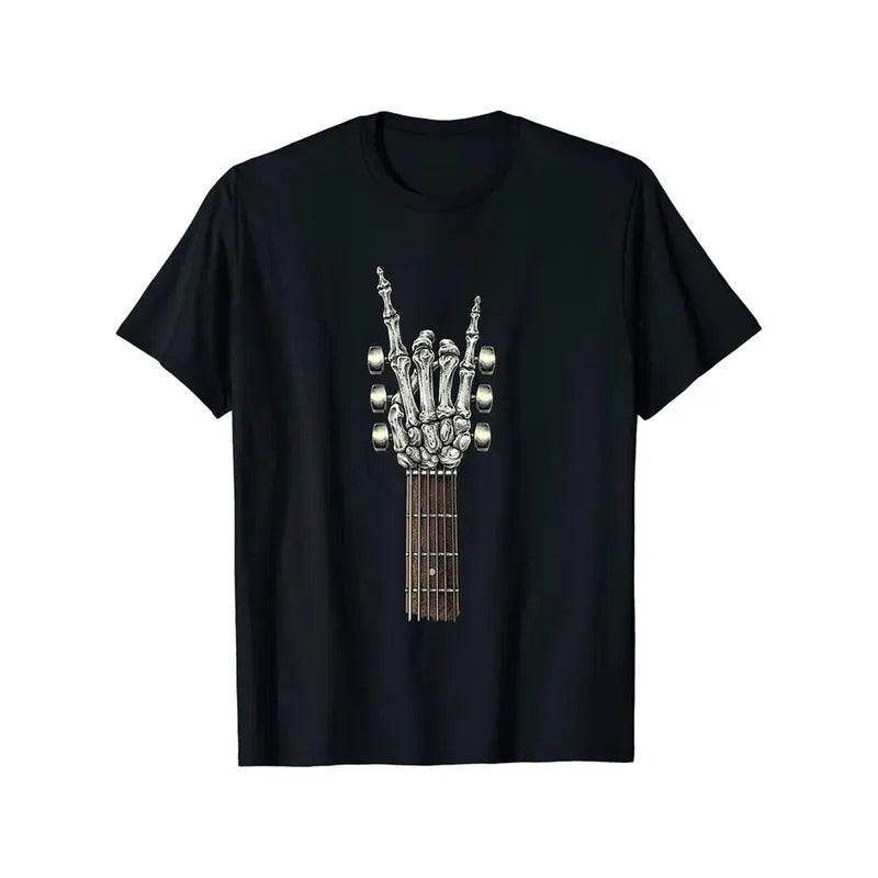 Men's T-shirts, rock guitar print T-shirts, summer spring autumn casual short-sleeved T-shirts, tops as gifts Menswear...