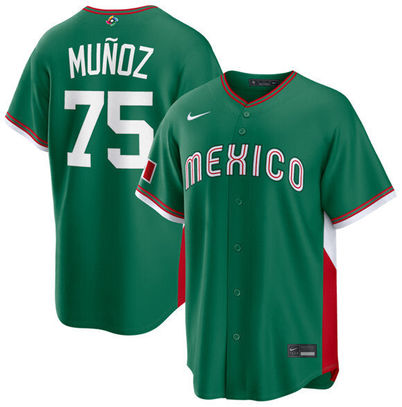 Mexico Baseball #75 Andrés Muñoz Green 2026 World Baseball Classic Stadium