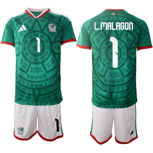 Mexico Green #1 Luis Ángel Malagón 2026 World Cup Home Soccer Jersey Suit