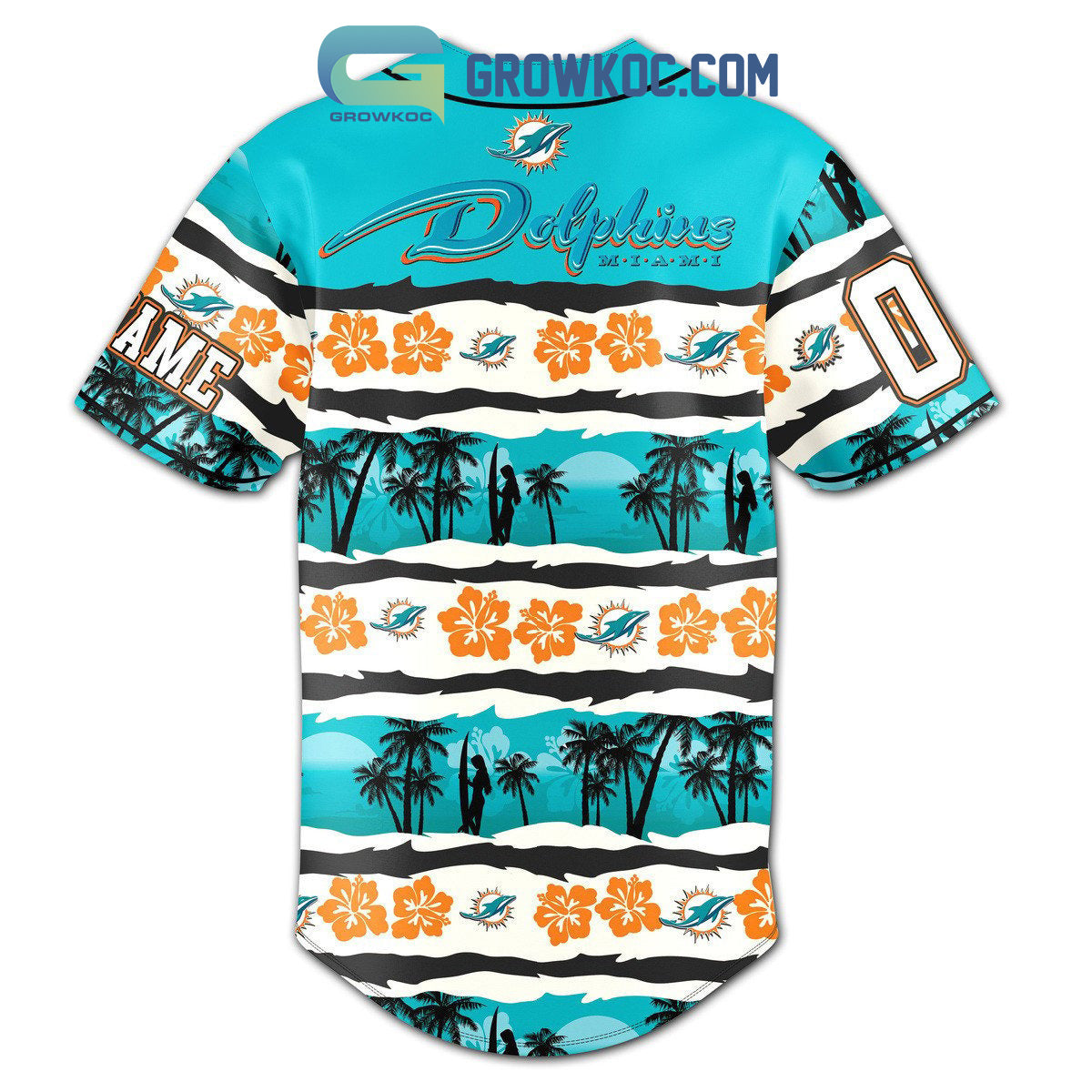 Miami Dolphins Hawaii Design Baseball Jersey