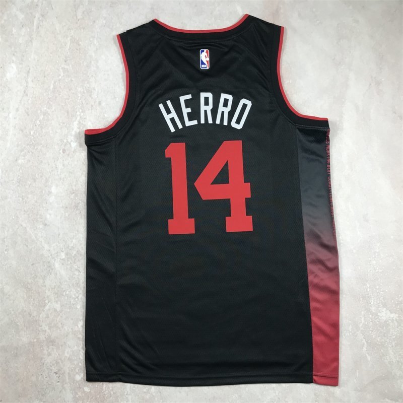 Miami Heat #14 Tyler Herro Hot Press Heat 14 Black City s-xxl Style 1