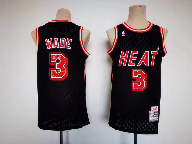 Miami Heat #3 Dwyane Wade Heat 3 Black Edition