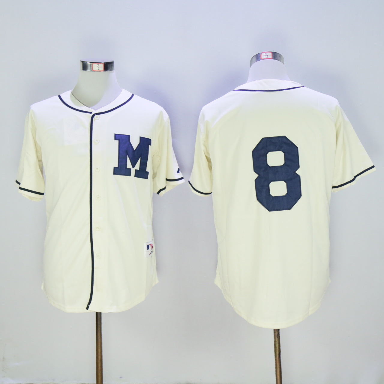 Milwaukee Brewers #8 Brewers 8 Off-White 1913 Retro