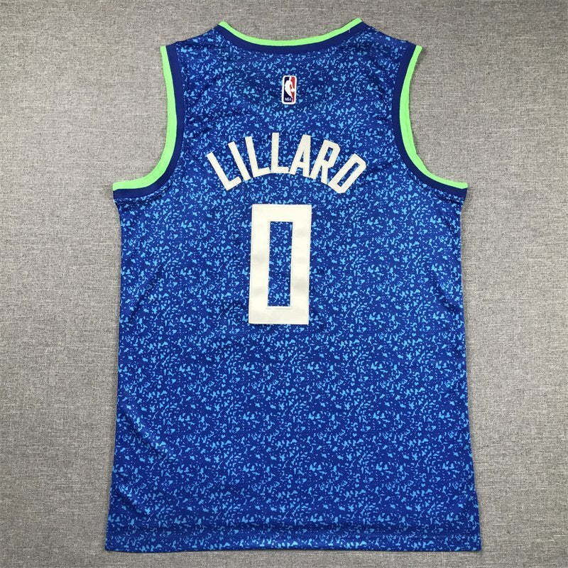 Milwaukee Bucks #0 Damian Lillard Bucks 0 Blue City s-xxl Style 1