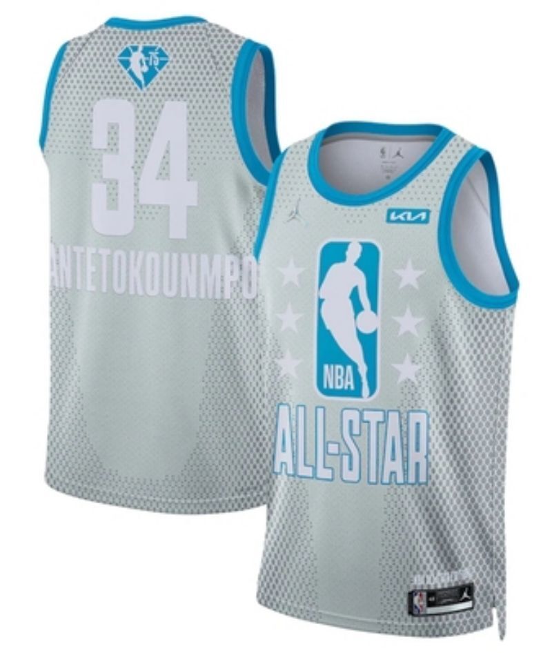 Milwaukee Bucks #34 Giannis Antetokounmpo 2022 All-Star Bucks 34 # Style 3