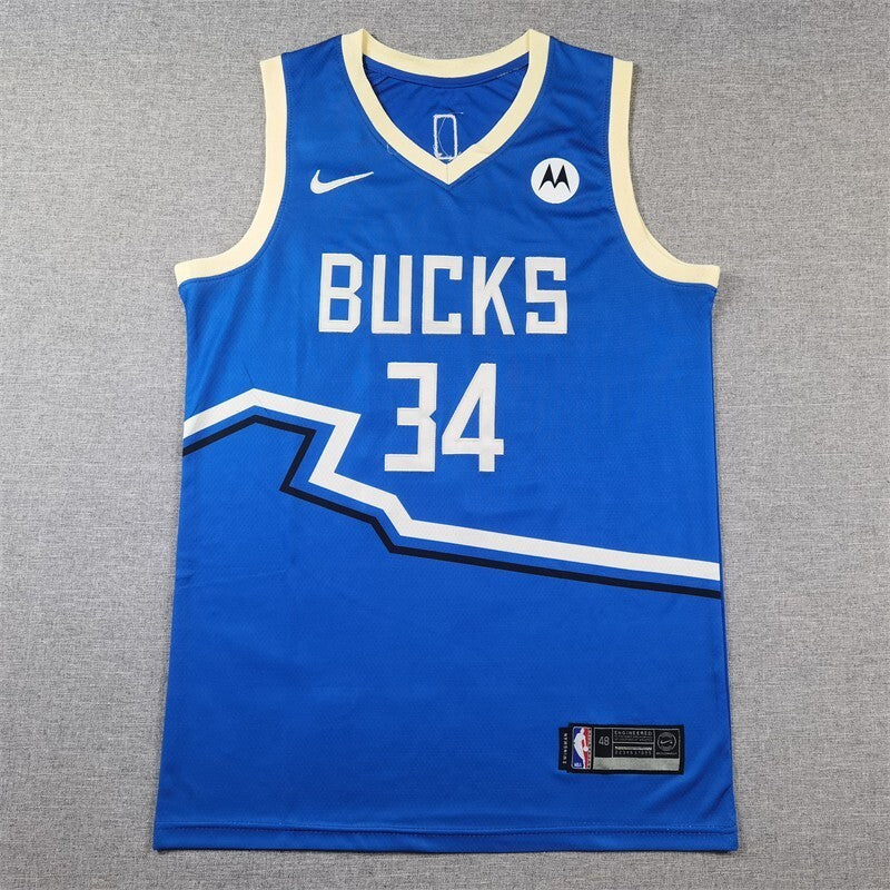 Milwaukee Bucks #34 Giannis Antetokounmpo Bucks 34 Blue City s-xxl Style 2