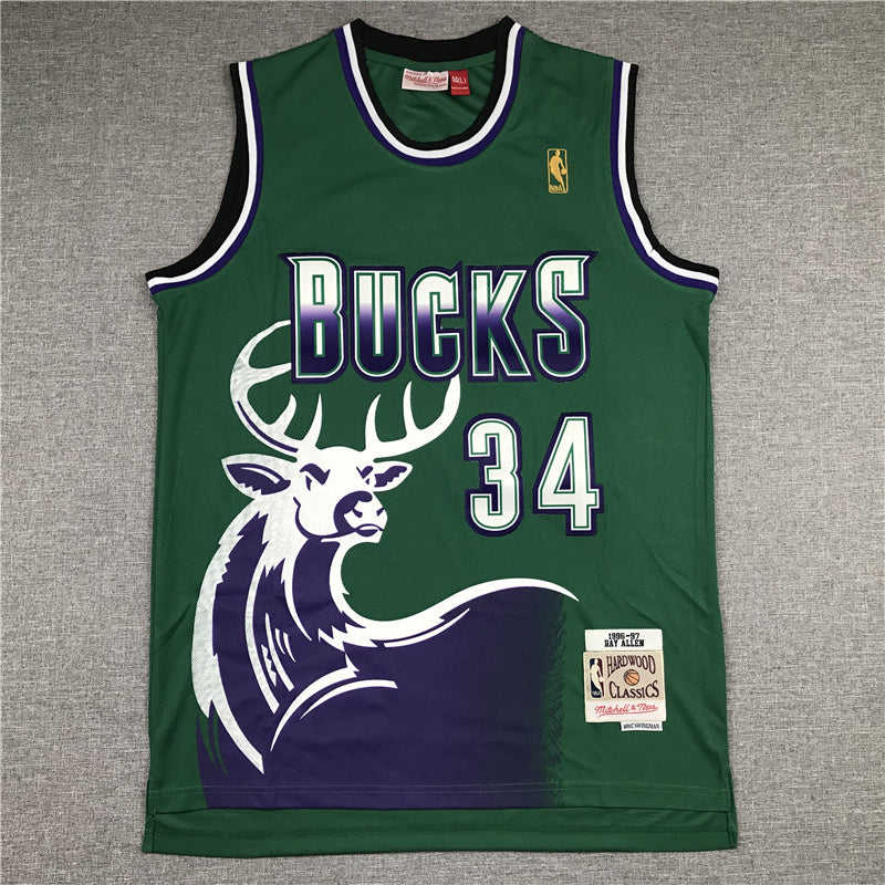 Milwaukee Bucks #34 Giannis Antetokounmpo Bucks 34 Green Gold Logo Style 2