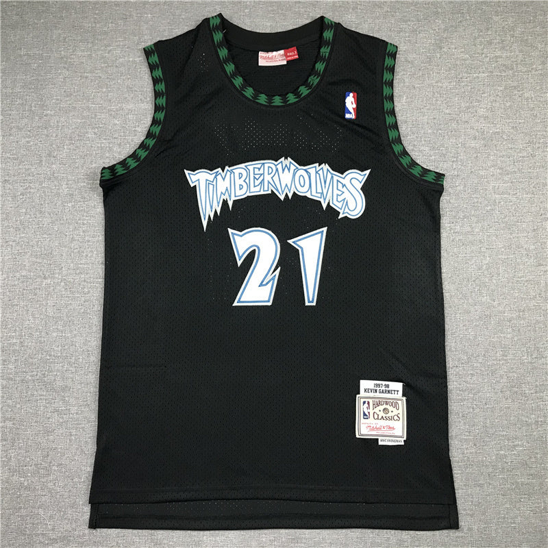 Minnesota Timberwolves Timberwolves 21 Black Retro Logo Style 2