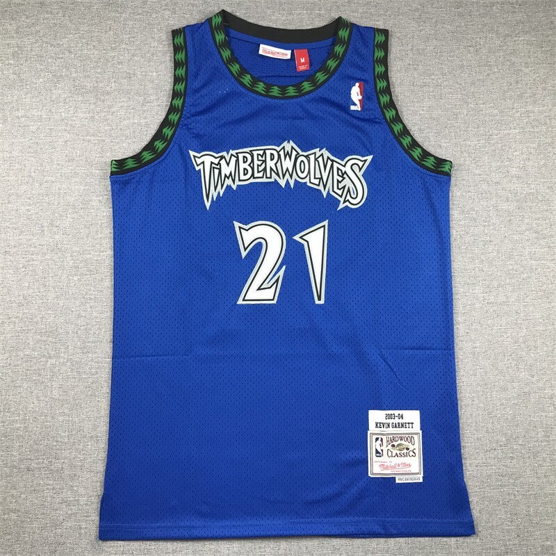 Minnesota Timberwolves #21 Kevin Garnett Timberwolves 21 Retro Blue s-xxl Style 2