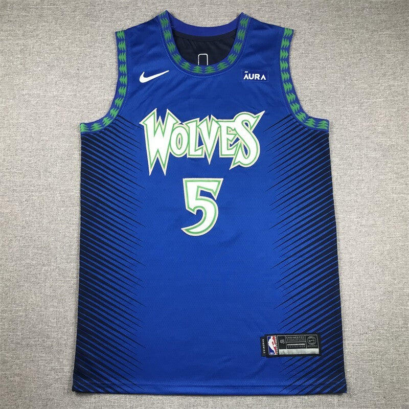 Minnesota Timberwolves #5 Anthony Edwards Timberwolves 5 Blue City Edition Style 2