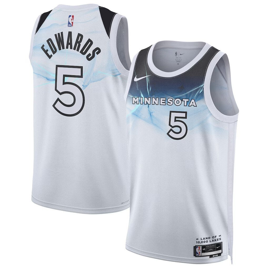 Minnesota Timberwolves #5 Anthony Edwards Unisex 202425 Swingman Player Jersey - City Edition - White
