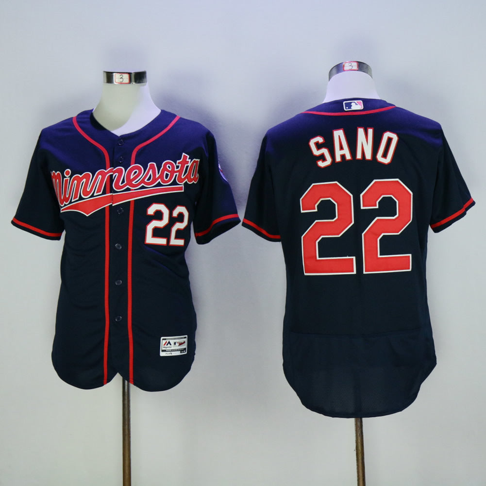 Minnesota Twins #22 Miguel Sano Twins 22 Navy Elite Style 1