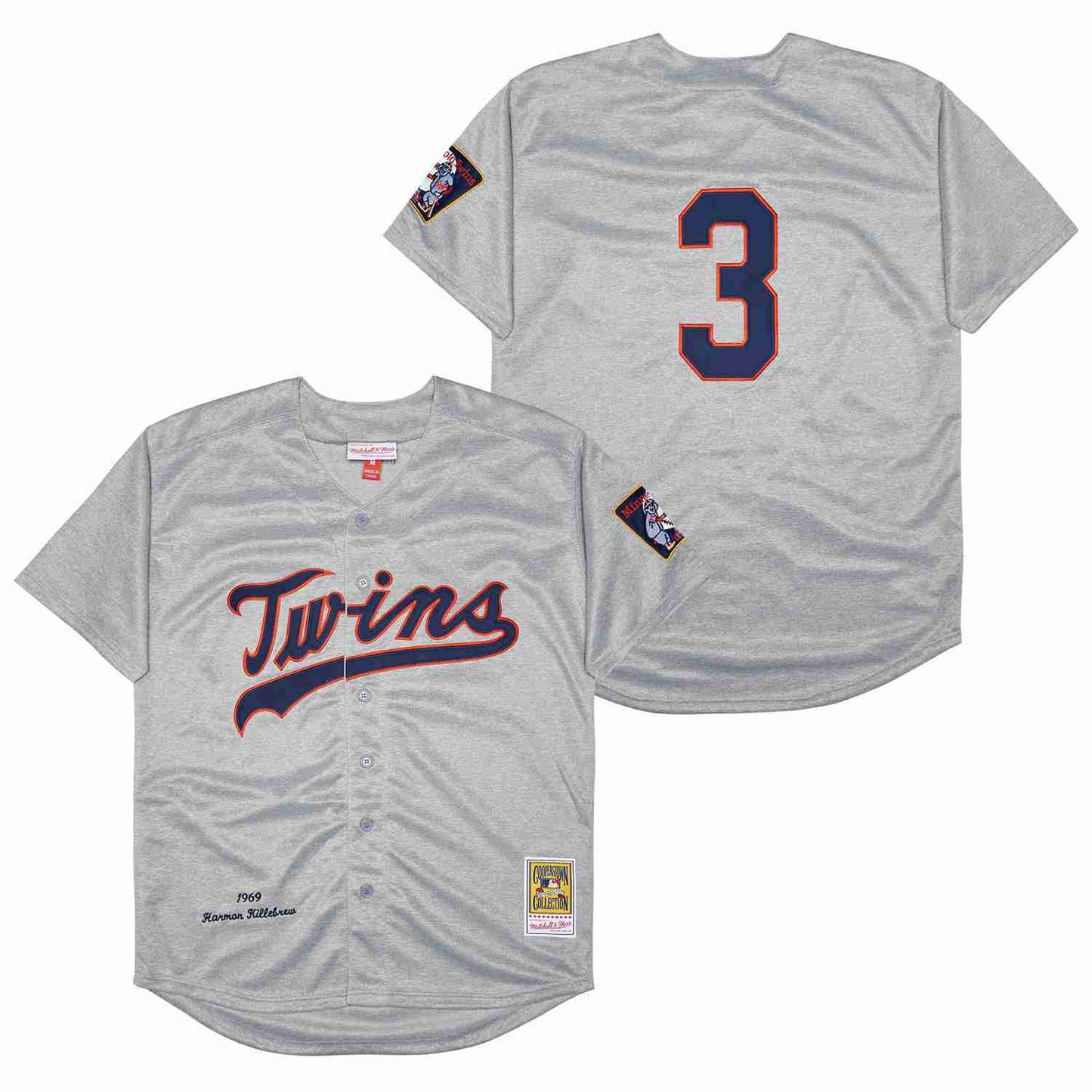 Minnesota Twins #3 Harmon Killebrew Twins 3 Hemp Gray 1969 Retro Style 1