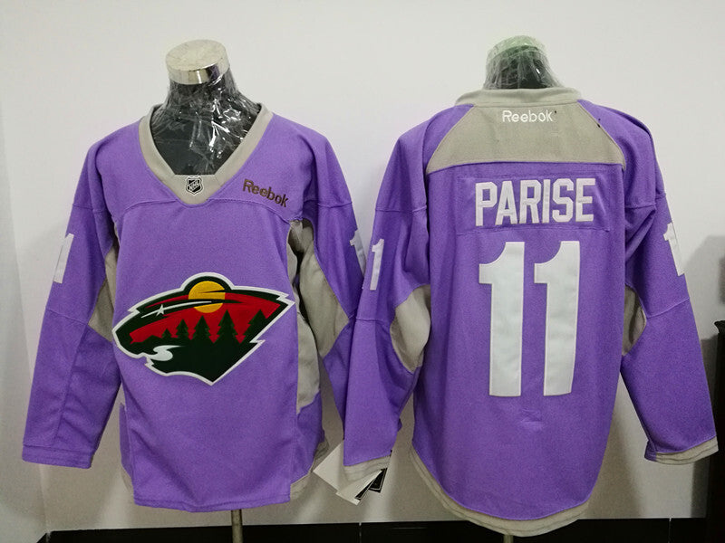Minnesota Wild #11 Zach Parise Purple Breast cancer