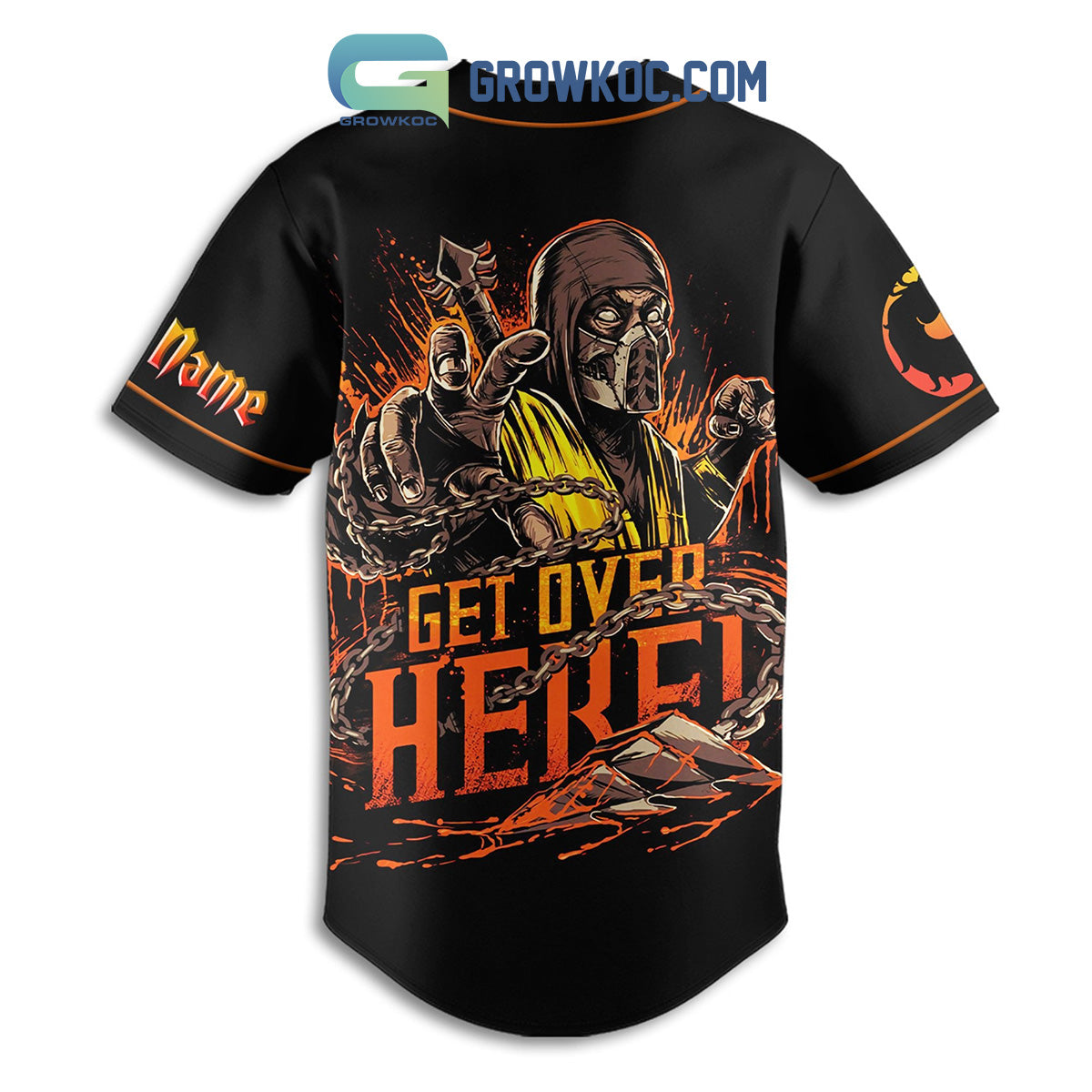 Mortal Kombat Get Over Here Dragon Personalized Baseball Jersey