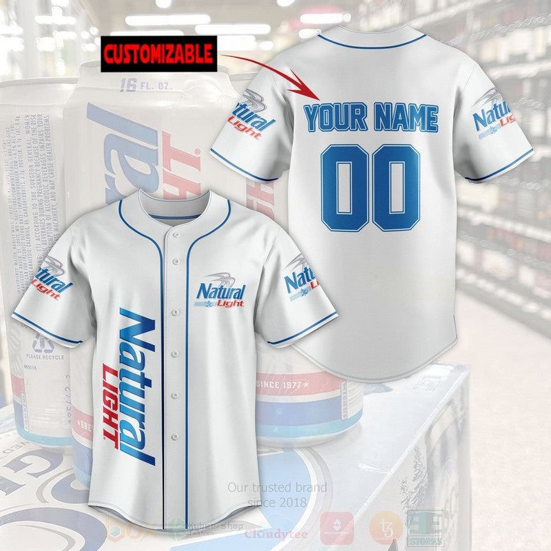 FASHION Natural Light Personalized Baseball Jerseys Botton Shirt