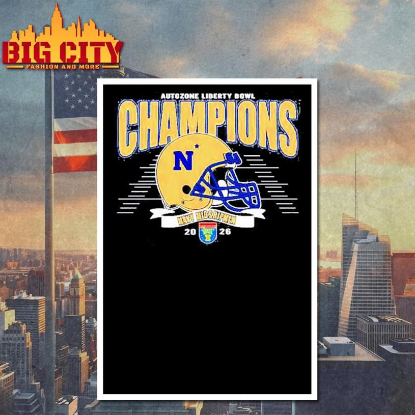Navy Midshipmen Football 2026 AutoZone Liberty Bowl Classic Champions Shirt