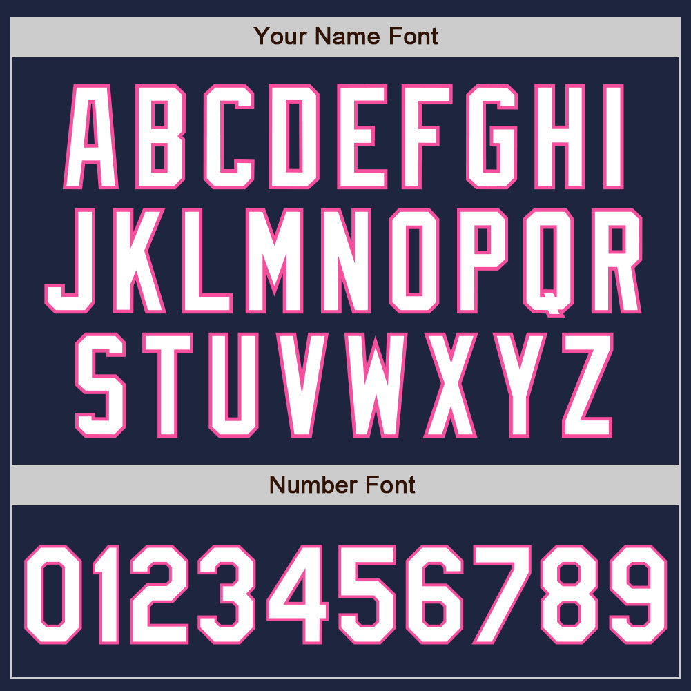 Custom Navy White-Pink Authentic Baseball Jersey