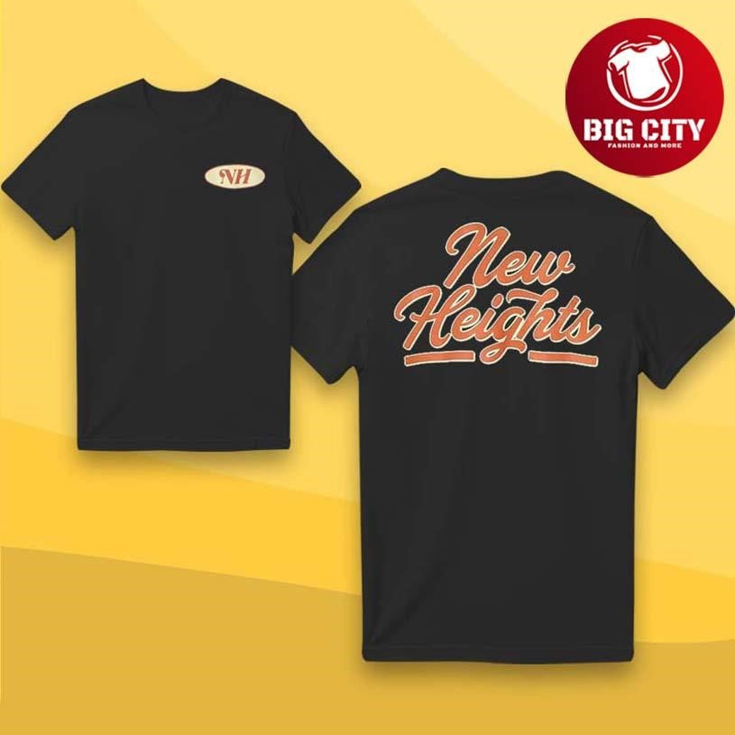 New Heights with Jason & Travis Kelce Script Logo Two Sided Shirt