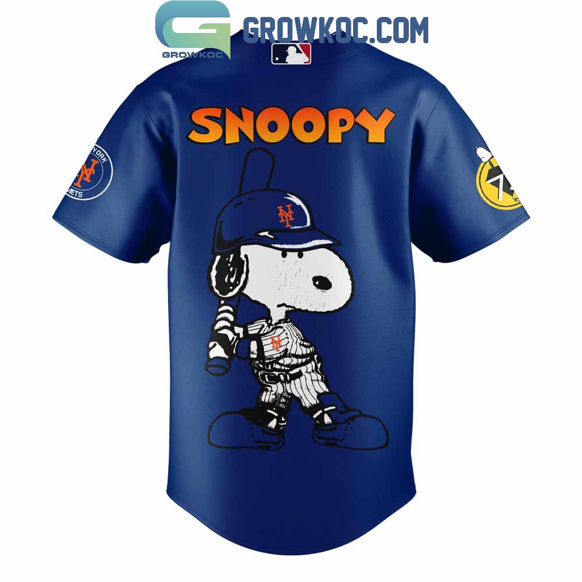New York Mets Happiness Is 75 Years Of Peanuts Baseball Jersey