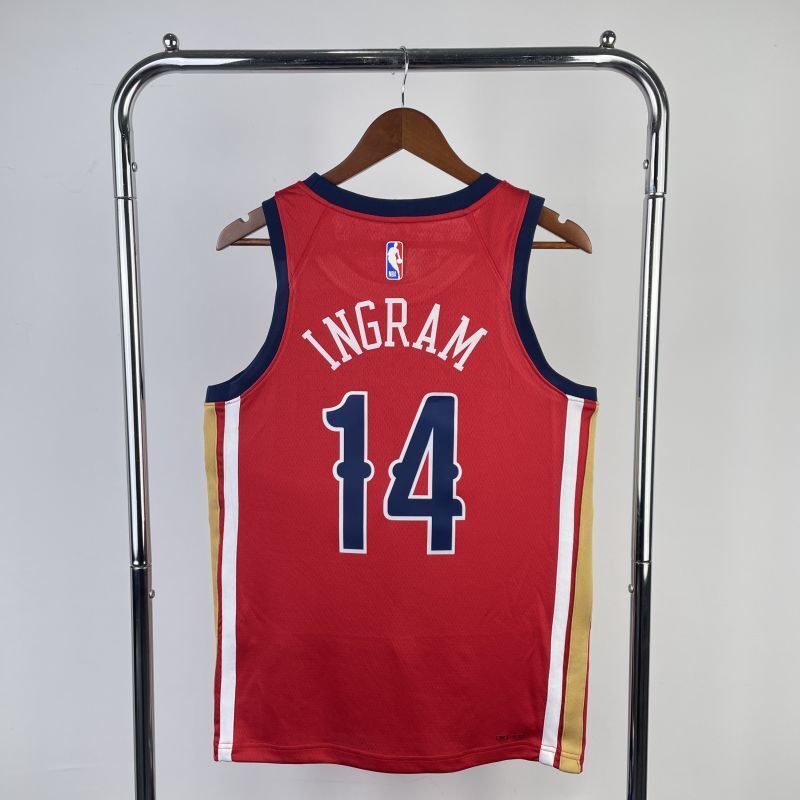New Orleans Pelicans #14 Brandon Ingram 2324 statement jersey red Style 1