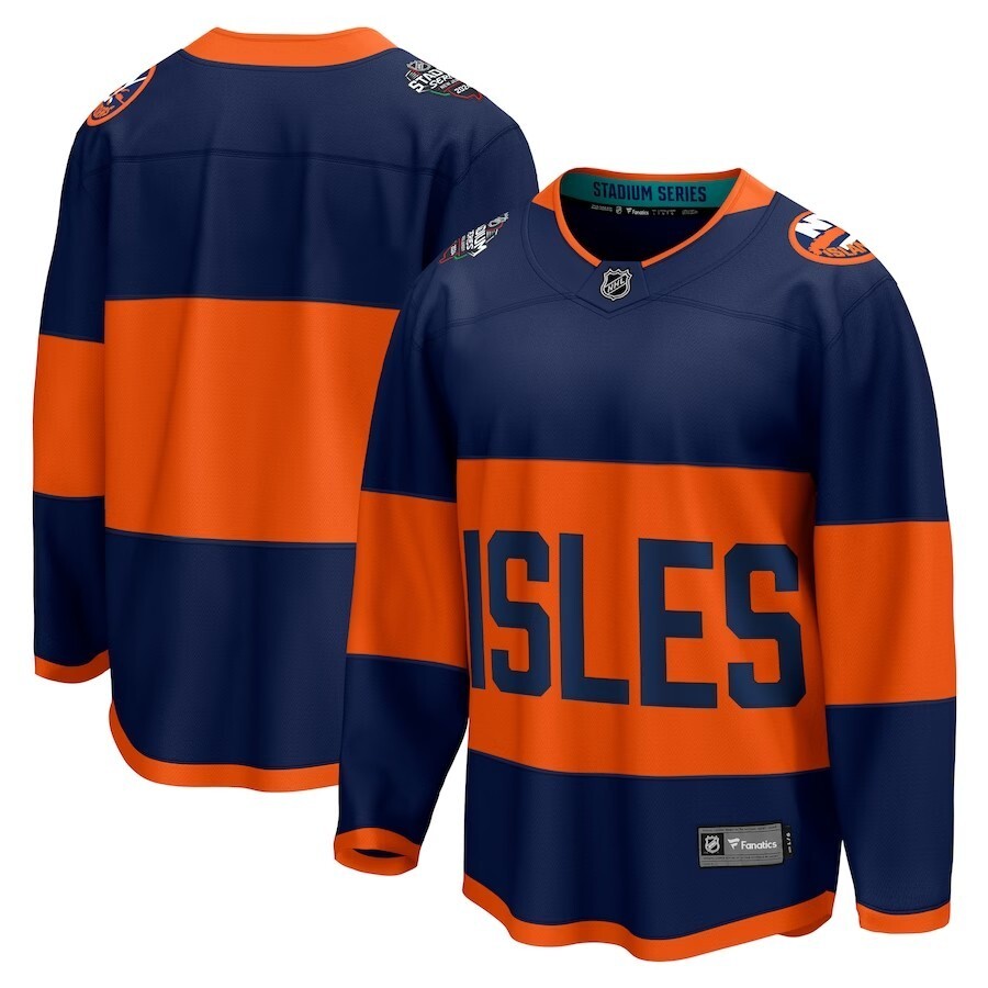 New York Islanders Fanatics Branded 2024 NHL Stadium Series Breakaway Jersey – Navy Style 2