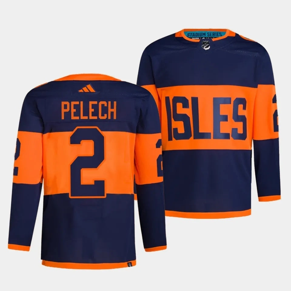 New York Islanders #2 Adam Pelech 2024 NHL Stadium Series Navy Jersey