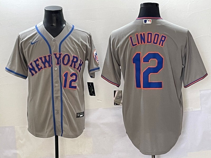 New York Mets #12 Francisco Lindor Mets Adult Style 3