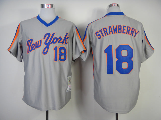 New York Mets #18 Darryl Strawberry Mets 18 Gray Retro