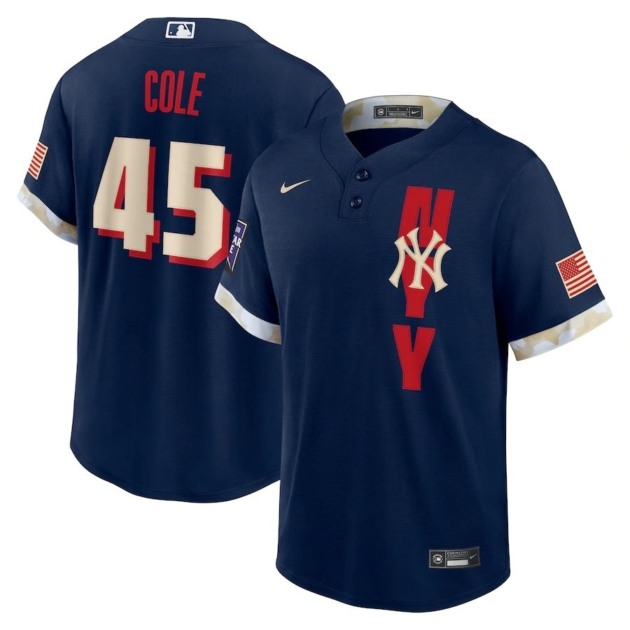 New York Yankees #45 Gerrit Cole 2021 MLB All-Star Game Replica Player Jersey - Navy
